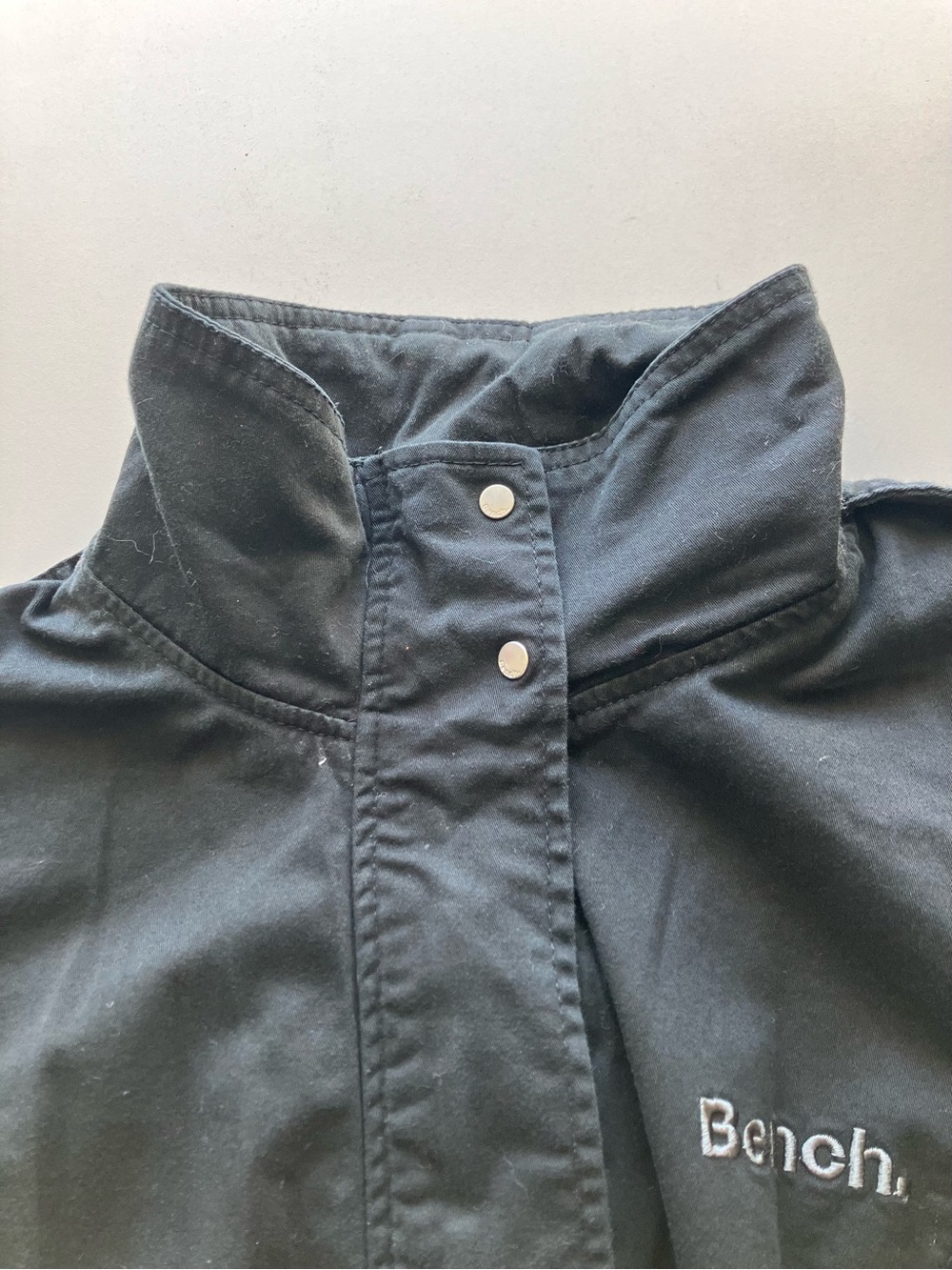 Bench Black Full Zip Mock Neck Short-Sleeve Cotton Jacket Dress Women’s Small - Picture 11 of 14